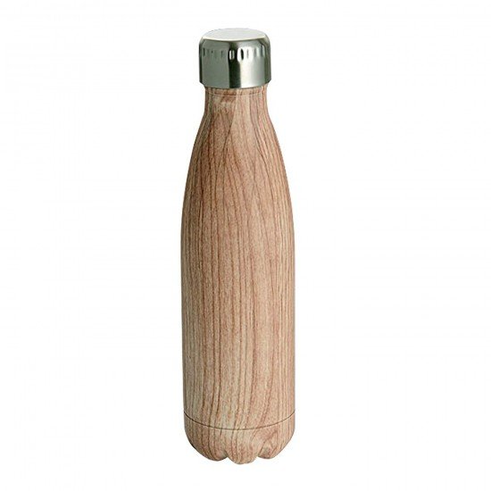 FDGGM-202 DOUBLE WALL S.S. COLA BOTTLE WOODEN FINISH