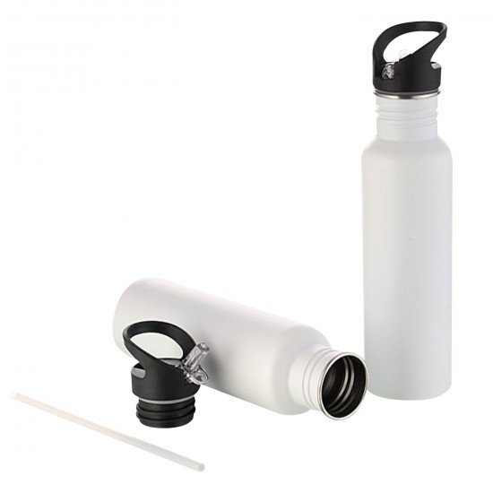 FDG GM-304 WINTAGE WHITE MATTE BOTTLE WITH STRAW