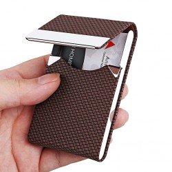 Metal Classy Visiting Card Holder for Pocket PU Leather Wallet