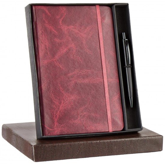 Basics A5 Diary With Ribbon Bookmark & Pen Gift Set