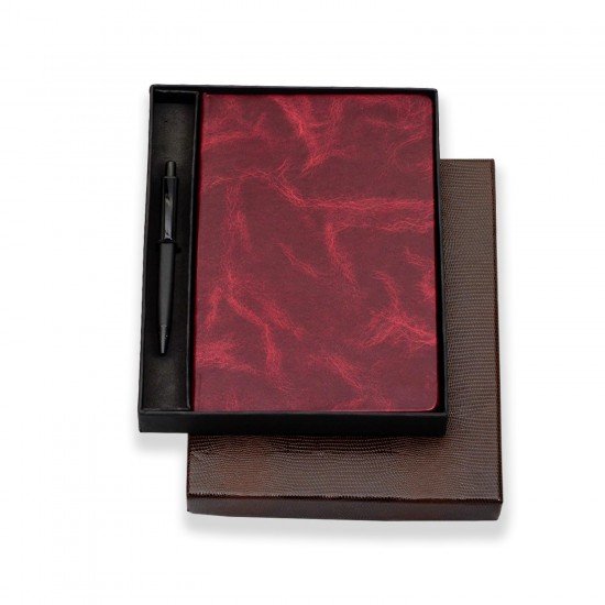 Basics A5 Diary With Ribbon Bookmark & Pen Gift Set