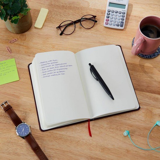 Basics A5 Diary With Ribbon Bookmark & Pen Gift Set