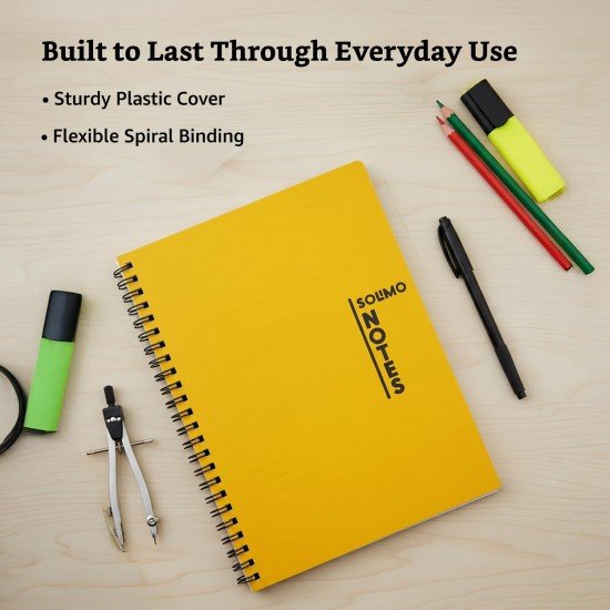Solimo Notebooks, Spiral-Bound, Lightweight